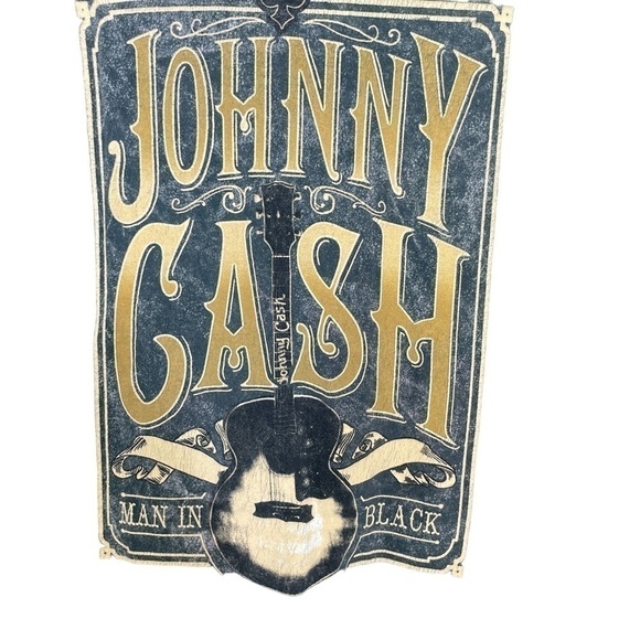 Cash Johnny Cash Man in Black T-Shirt Distressed Black Size L - Picture 8 of 10